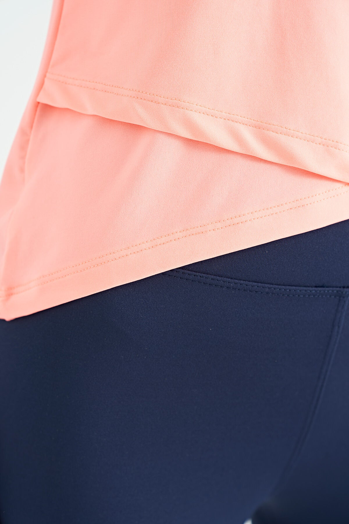 logo baskili biye şeritli standart kalip kadin spor atlet - 97255 - Justyol