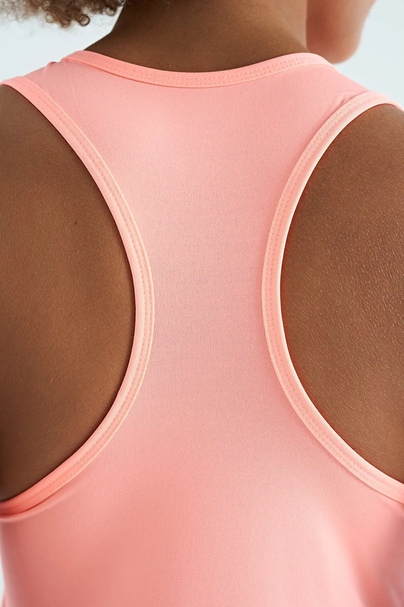Débardeur de sport pour femme à col rond, sans manches, avec détails fente - 97256