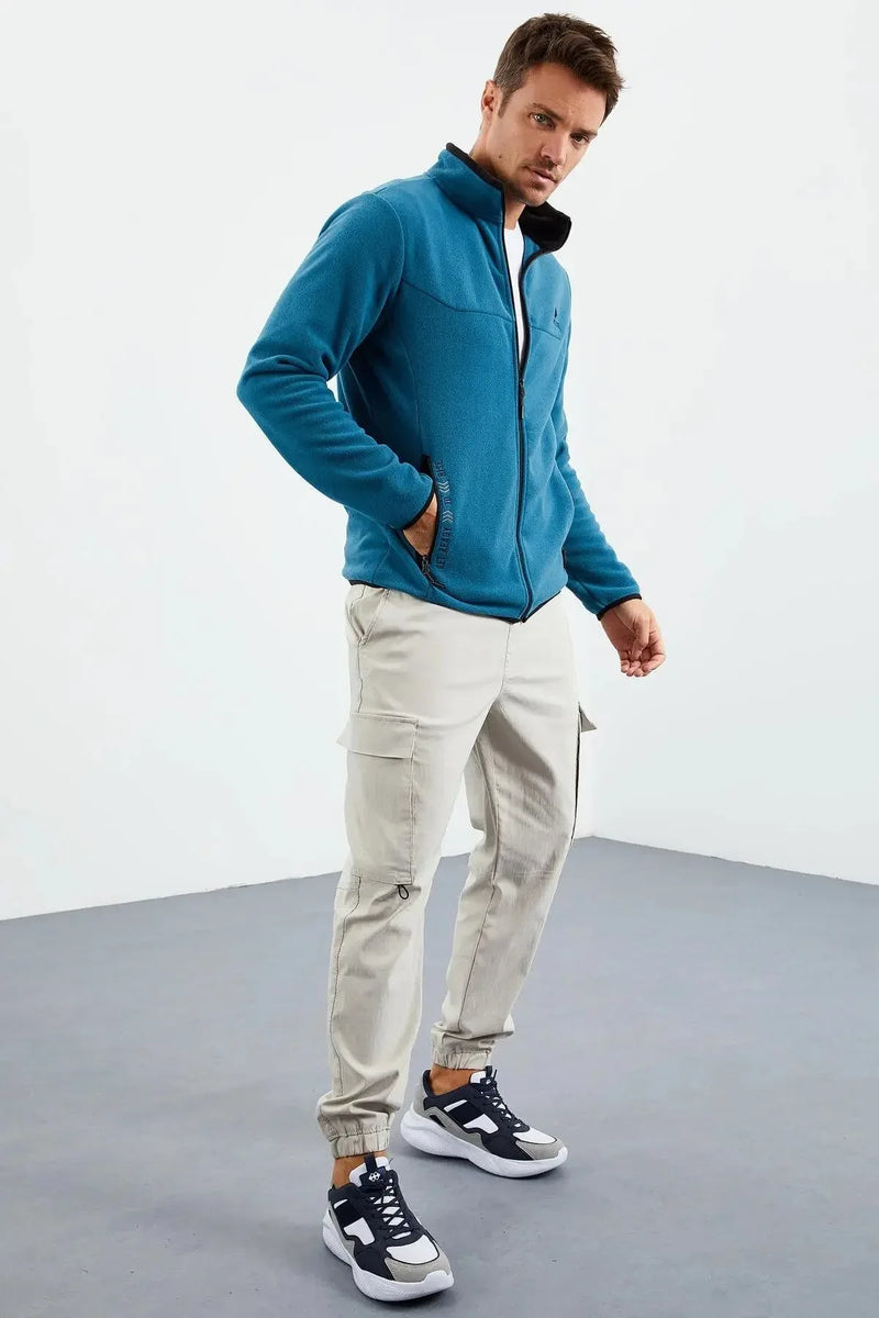 <tc>سويت شيرت رجالي بياقة مرتفعه وسحاب - مزين بتطريز - 87992</tc>