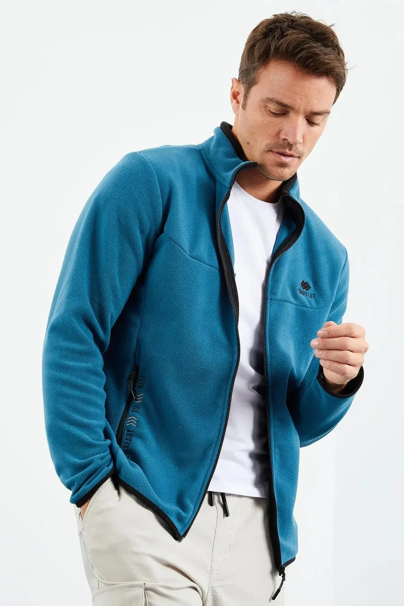 <tc>سويت شيرت رجالي بياقة مرتفعه وسحاب - مزين بتطريز - 87992</tc>