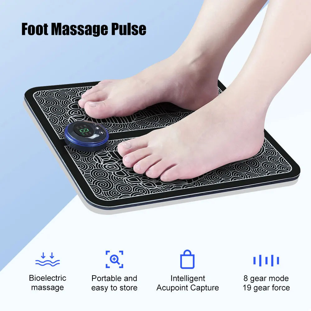 Masseur Électrique des Pieds EMS – Stimulateur de Circulation et Relaxation Musculaire