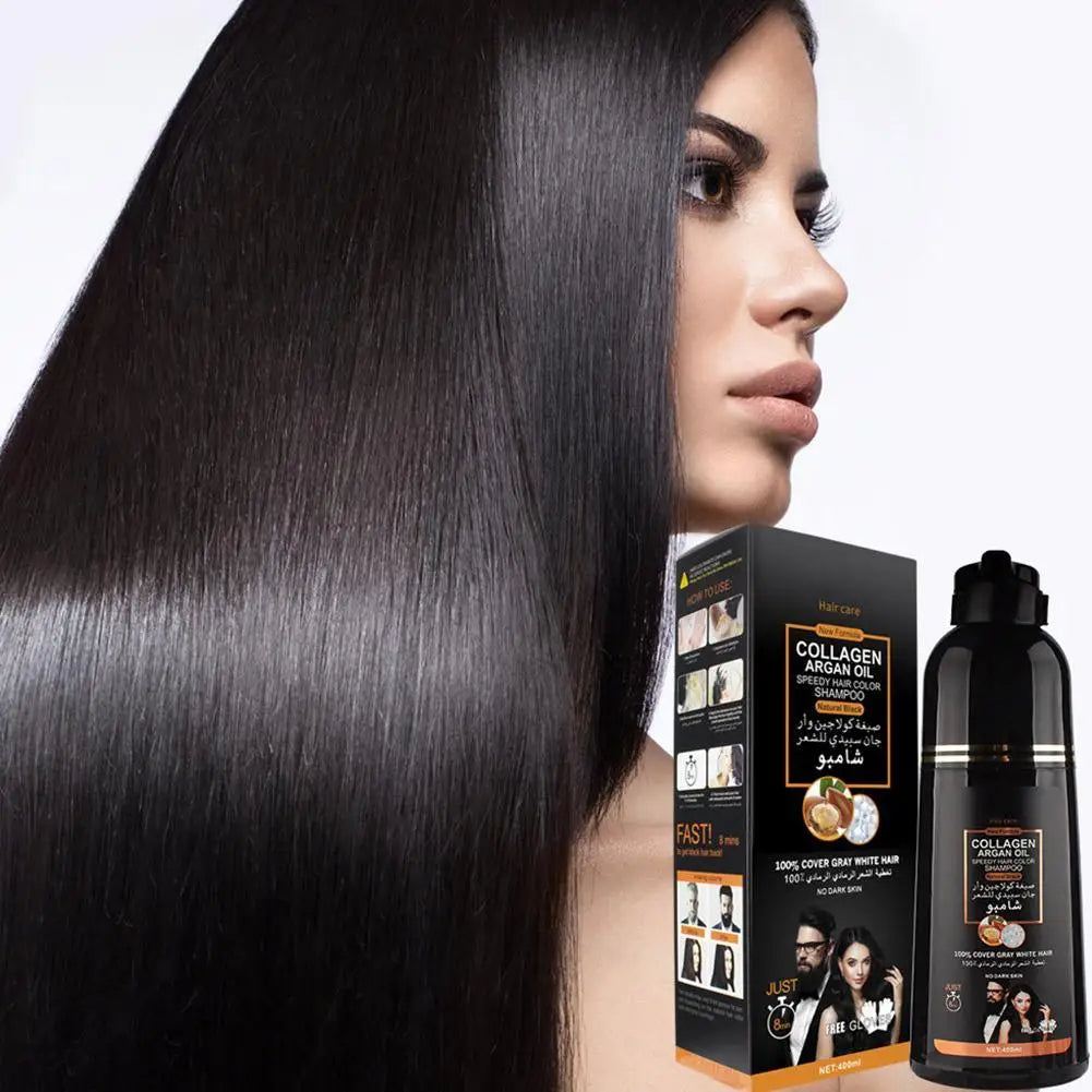 Shampoing Colorant Rapide à l’Huile d’Argan 400 ml – Couleur Intense et Soin Nourrissant