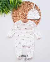 cotton flower overalls set with gloves