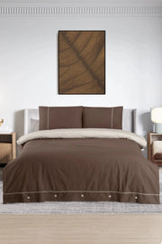 Pierre Cardin Pamuk Nevresim Takımı Biyeli Çift Kişilik Kahve-Krem Pierre Cardin