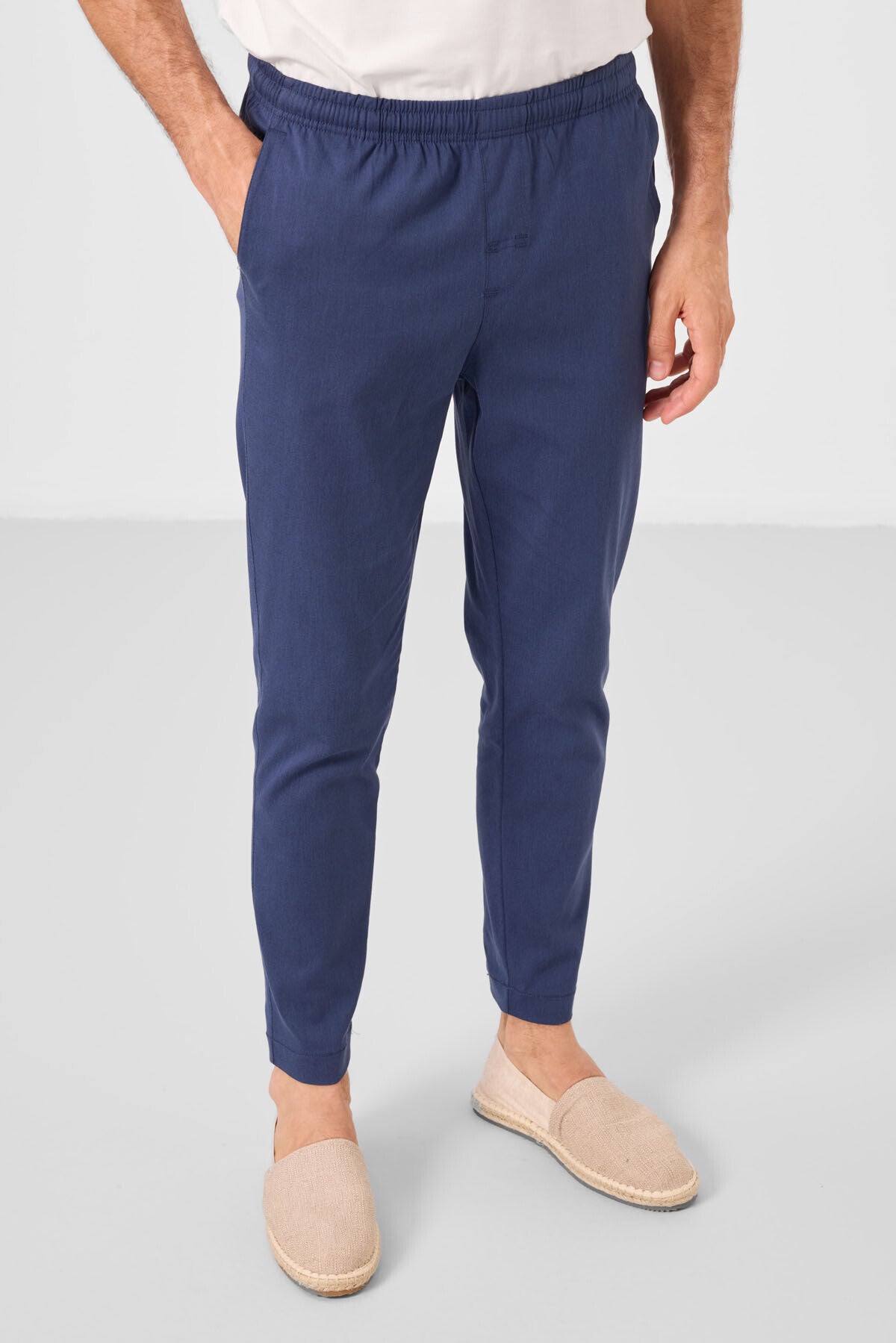 standart fit dokuma hafif esnek chino erkek pantolon - 82180 - Justyol