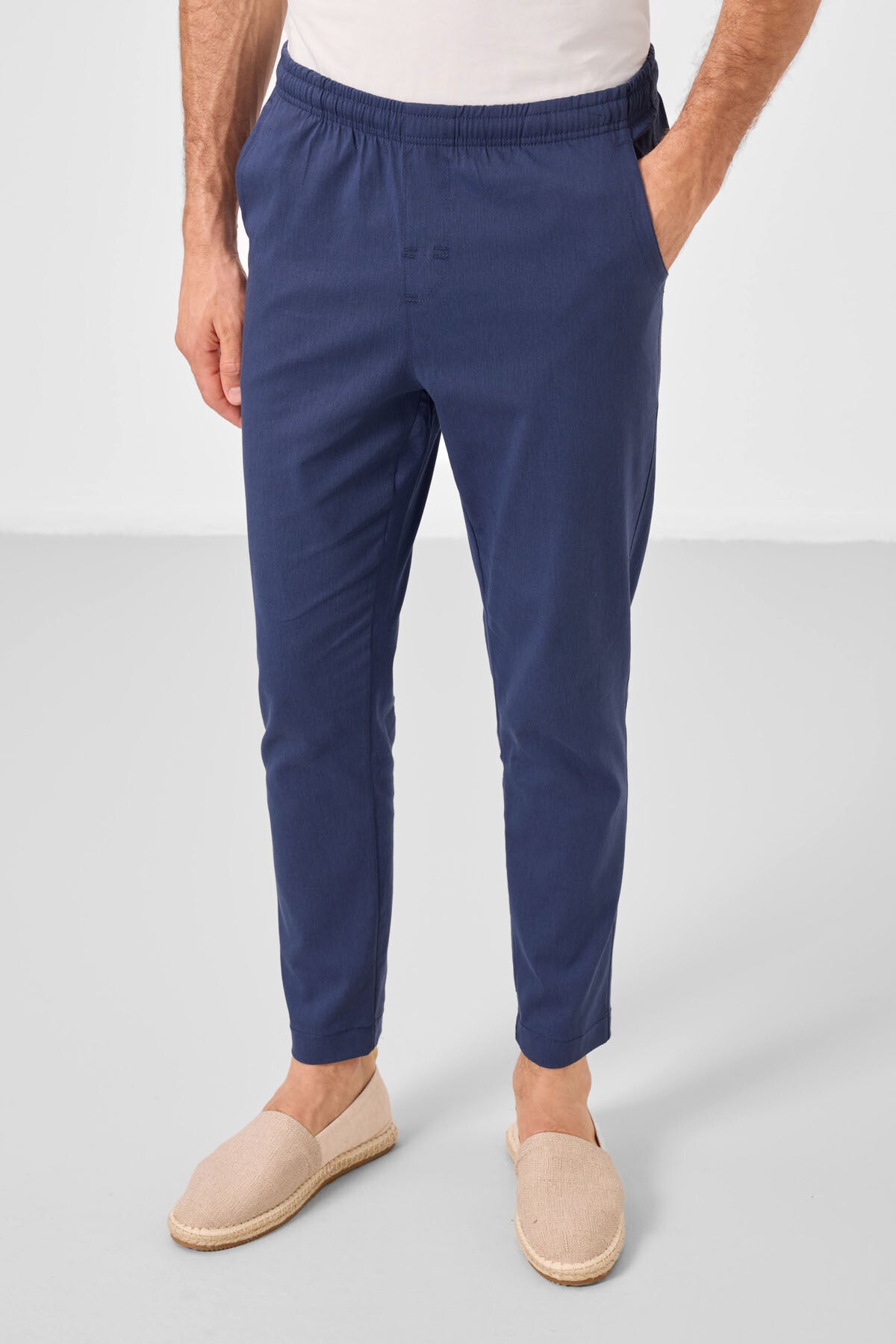 standart fit dokuma hafif esnek chino erkek pantolon - 82180 - Justyol