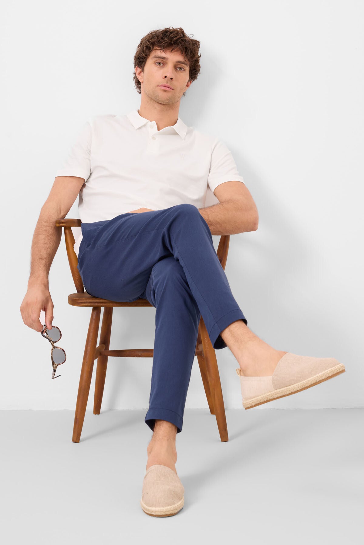 standart fit dokuma hafif esnek chino erkek pantolon - 82180 - Justyol