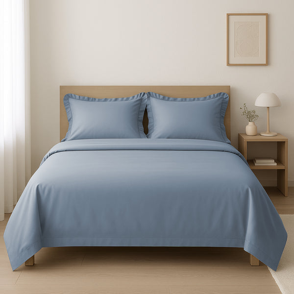 Parure de lit coton satiné 300 fils - 4 pièces Maison good and well