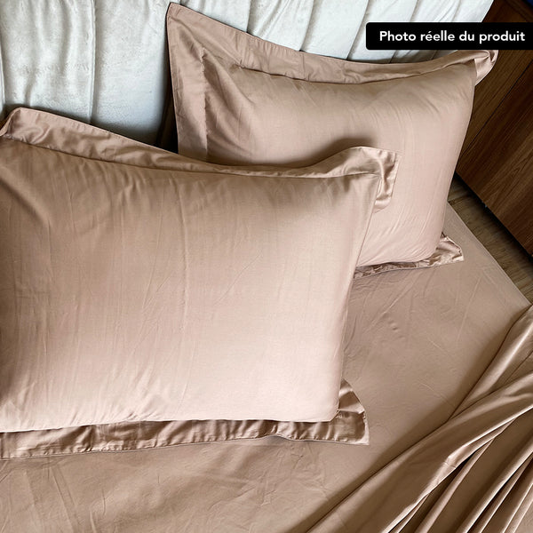 Parure de lit coton satiné 300 fils - 4 pièces Maison good and well