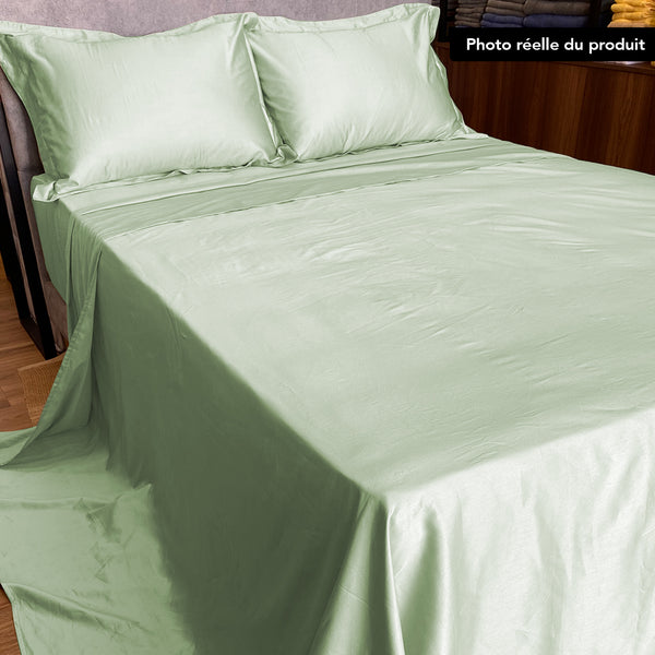 Parure de lit coton satiné 300 fils - 4 pièces Maison good and well