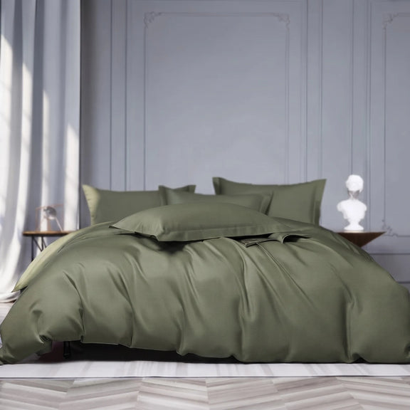 Housse parure de lit coton satiné 300 fils - 4 pièces
