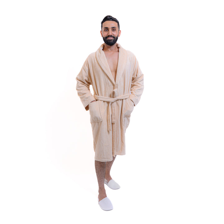 Peignoir Homme en Velours Premium 100% Coton – Très Épais, Doux et Hyper Absorbant
