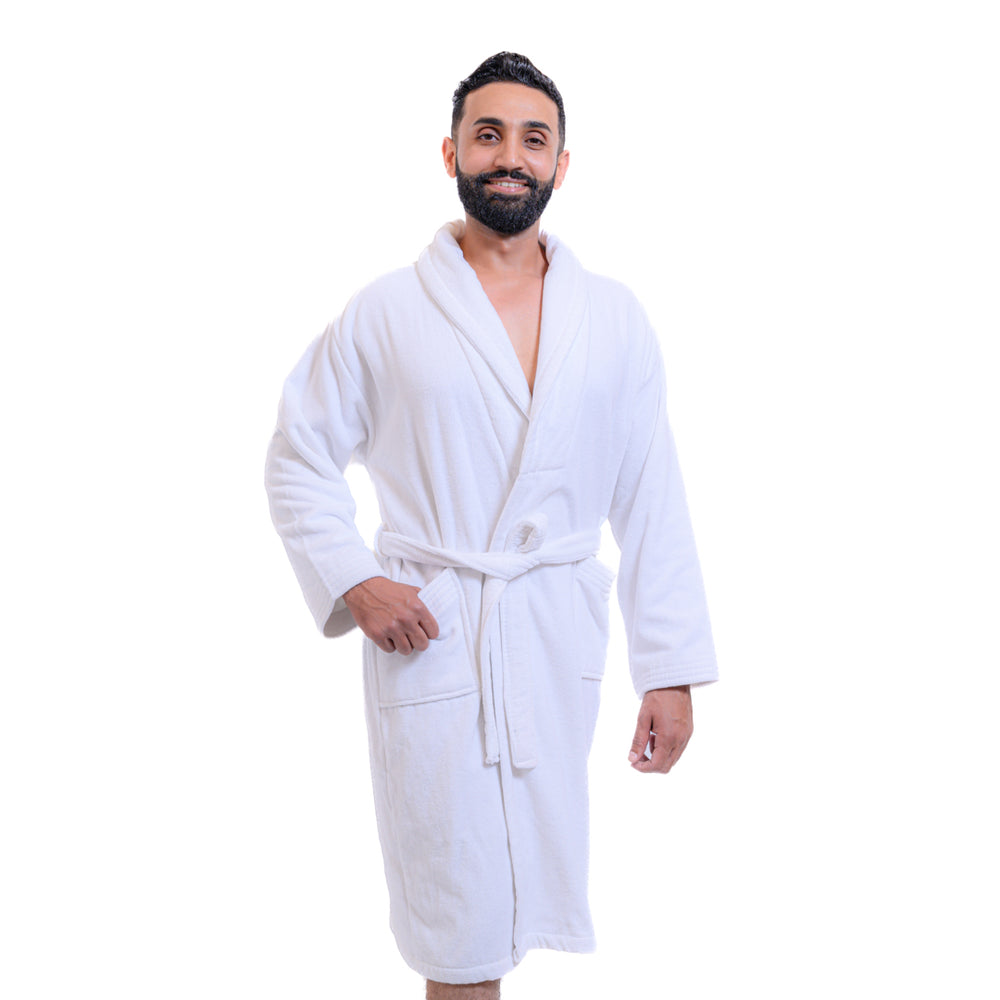 Peignoir Homme en Velours Premium 100% Coton – Très Épais, Doux et Hyper Absorbant