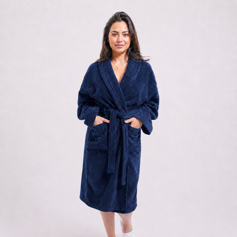 Peignoir Femme en Velours Premium 100% Coton – Très Épais, Doux et Hyper Absorbant
