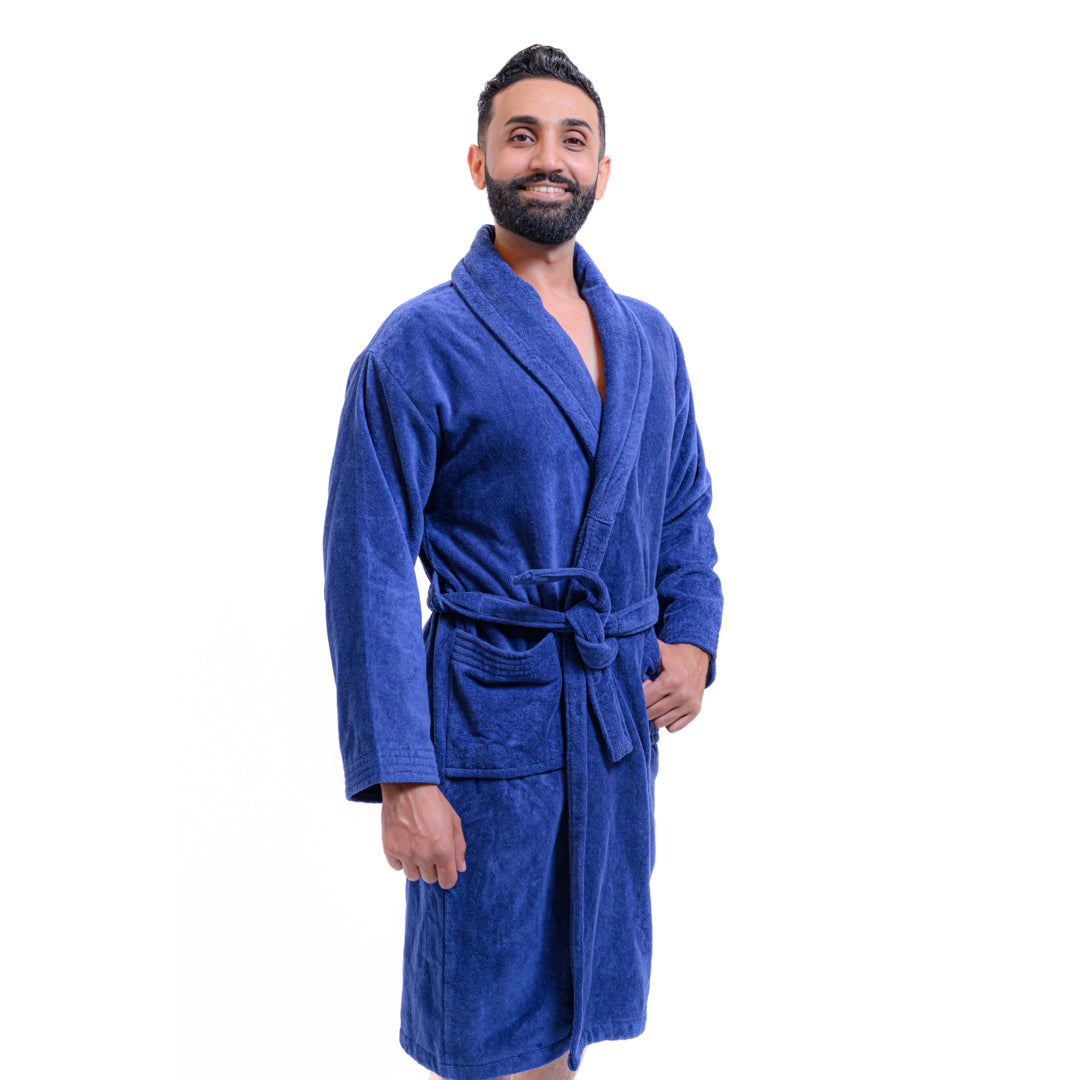 Peignoir Homme en Velours Premium 100% Coton – Très Épais, Doux et Hyper Absorbant
