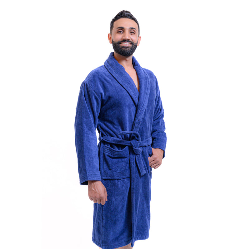Peignoir Homme en Velours Premium 100% Coton – Très Épais, Doux et Hyper Absorbant