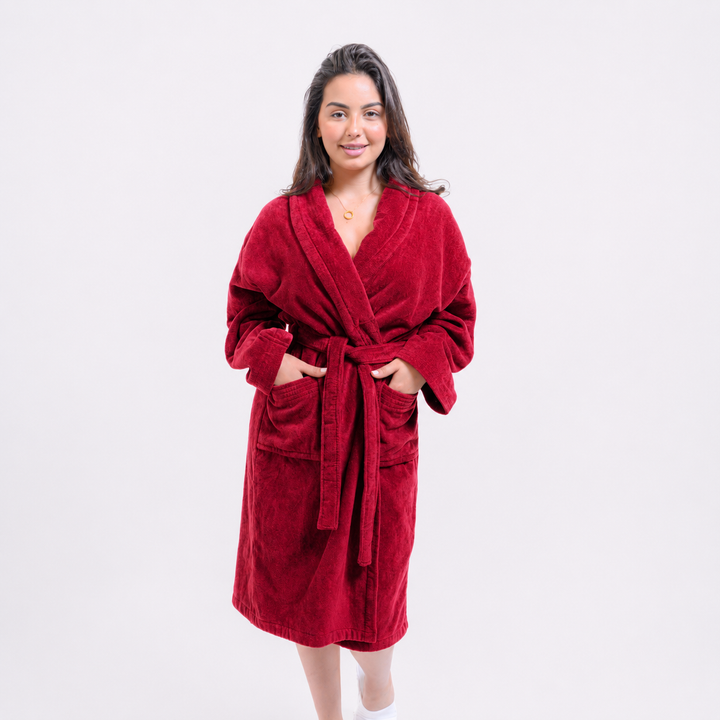 Peignoir Femme en Velours Premium 100% Coton – Très Épais, Doux et Hyper Absorbant