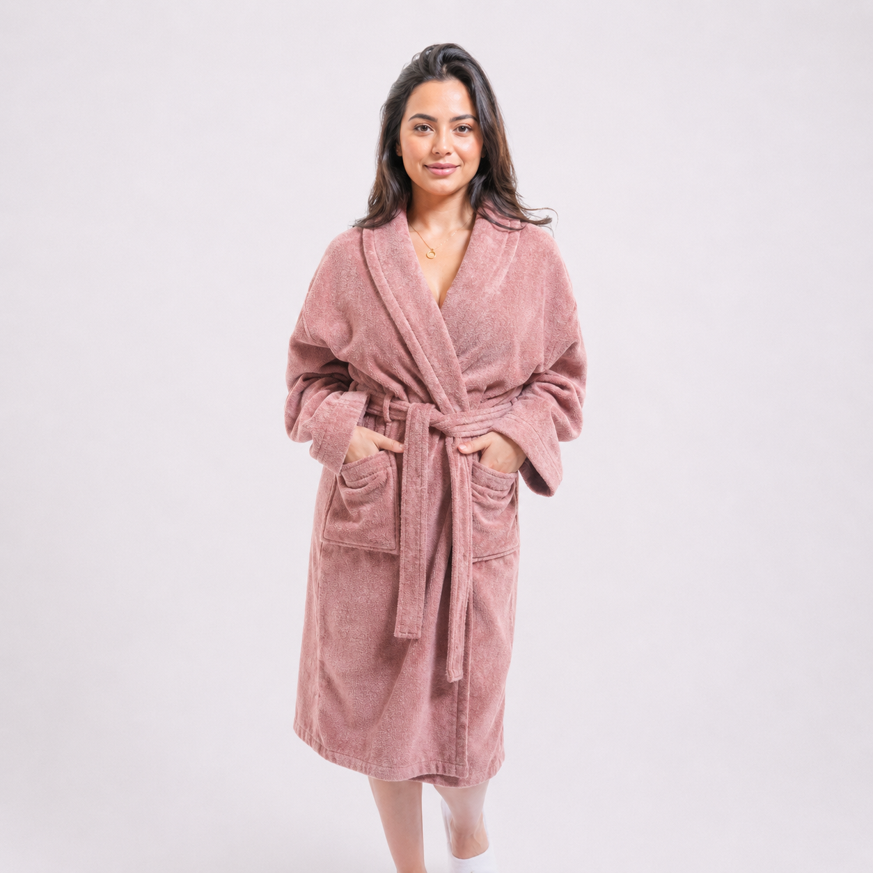 Peignoir Femme en Velours Premium 100% Coton – Très Épais, Doux et Hyper Absorbant