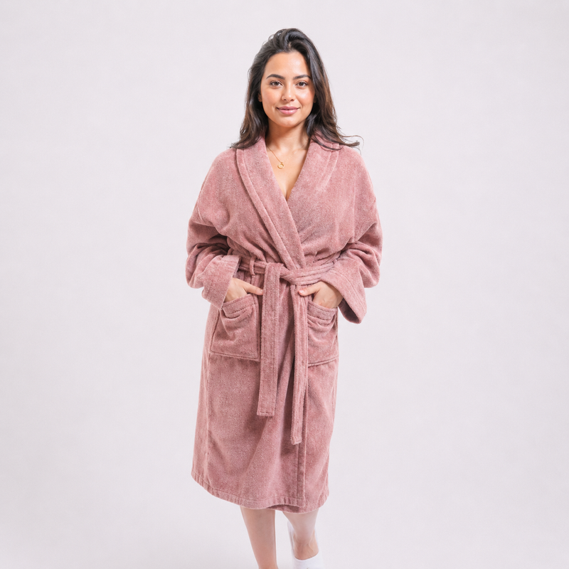 Peignoir Femme en Velours Premium 100% Coton – Très Épais, Doux et Hyper Absorbant
