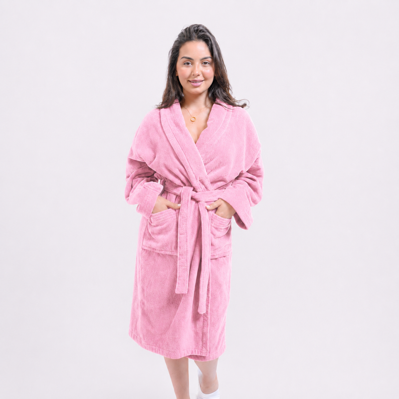 Peignoir Femme en Velours Premium 100% Coton – Très Épais, Doux et Hyper Absorbant