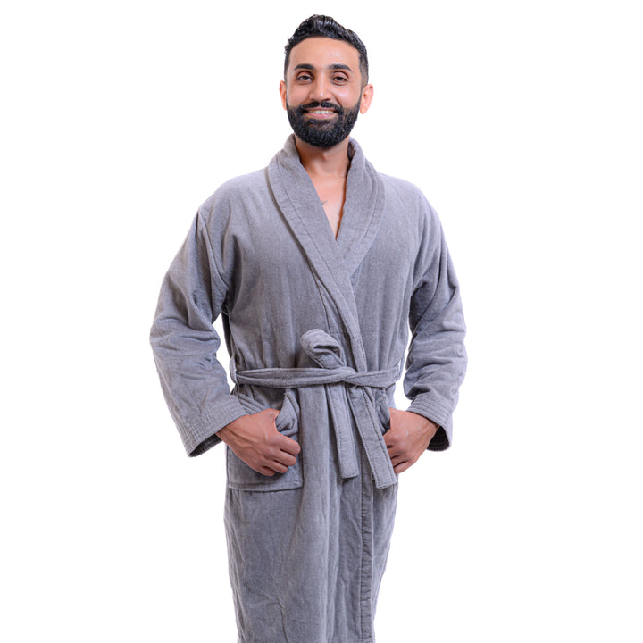 Peignoir Homme en Velours Premium 100% Coton – Très Épais, Doux et Hyper Absorbant