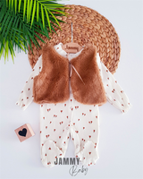 ensemble gilet en peluche & combinaison caraco