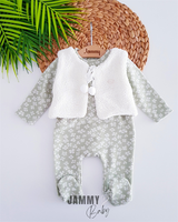 plush vest & daisy jumpsuit set