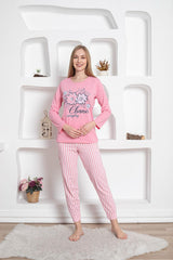 <tc><p>Ensemble de pyjama Dreamy en coton, à manches longues, avec motif et bas à poignets.</p></tc>