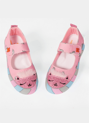 kedi kanvas 3d kiz çocuk babet - Justyol