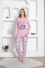 <tc><p>Ensemble de pyjama Dreamy en coton, à manches longues, avec motif et bas à poignets.</p></tc>