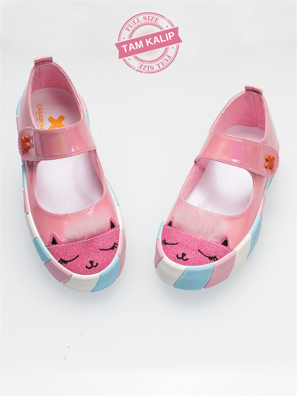rugan simli 3d kiz babet sneakers - Justyol