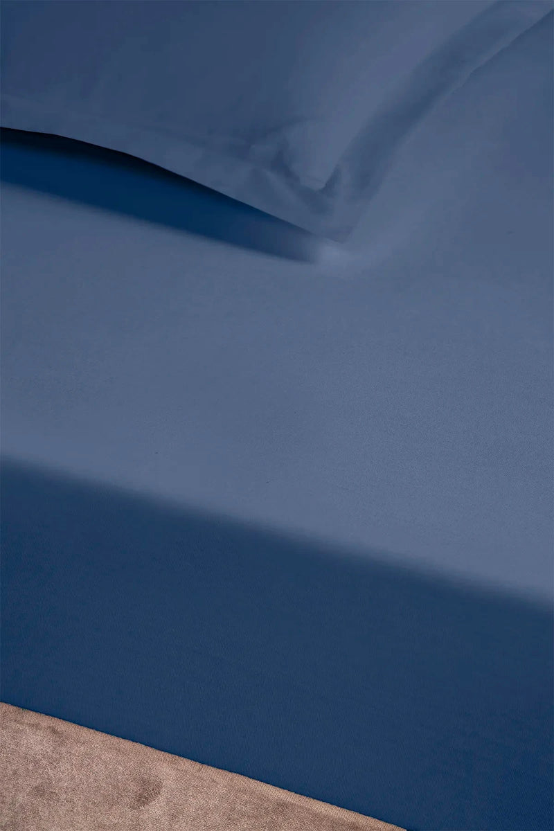 Drap housse Pierre Cardin coton indigo 160x200