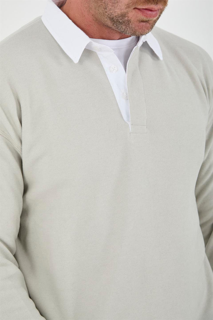 Sweat Homme Luis Col Polo en Maille Selanik
