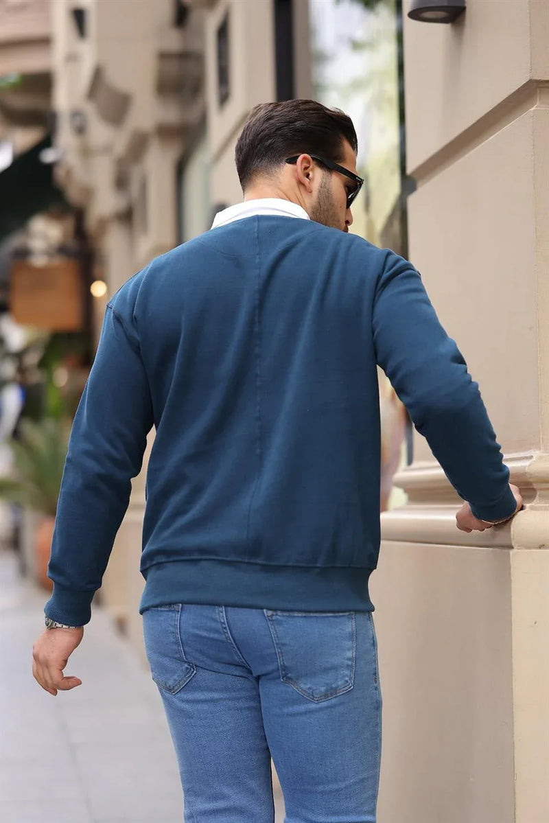 <tc>سويت شيرت رجالي كاجوال بياقة بولو </tc>