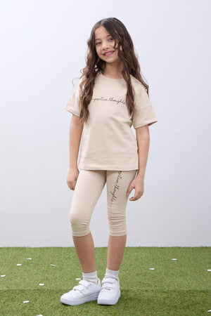 positive baskili basic kiz çocuk taytli takim - Justyol