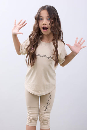 positive baskili basic kiz çocuk taytli takim - Justyol