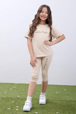 positive baskili basic kiz çocuk taytli takim - Justyol