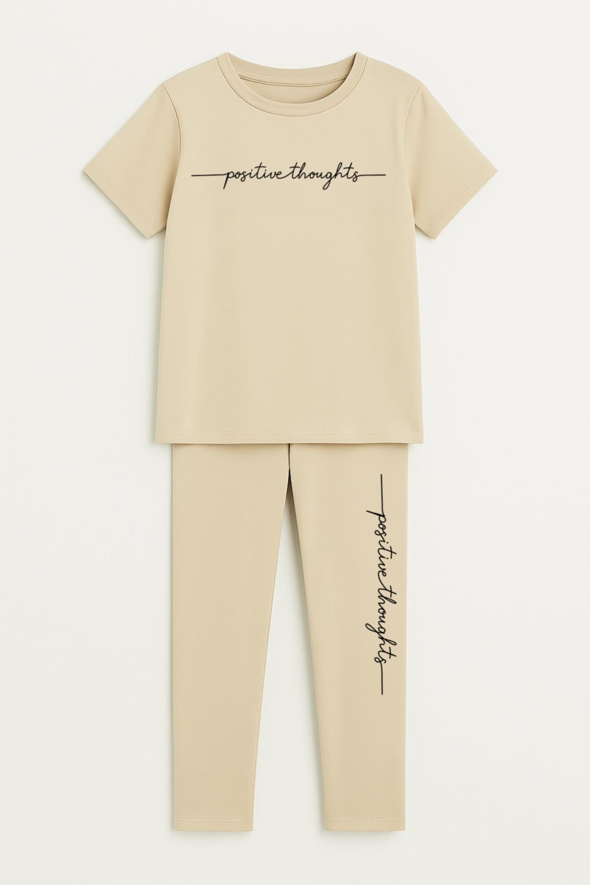 positive baskili basic kiz çocuk taytli takim - Justyol