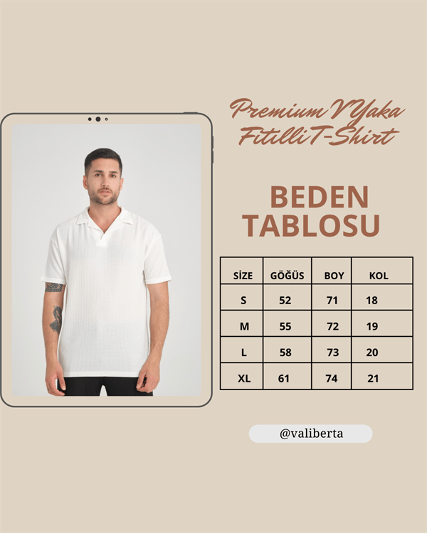 premium v yaka oversize fitilli t - Justyol