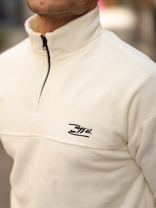 Premium Yarım Ferrmuar Polar Sweatshirt - Füme - 40842 - Justyol