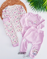 pretty birds 2 body & 2 pantolon set-somon