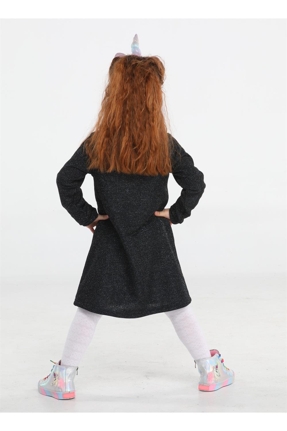 princess unicorn laci simli kiz elbise - Justyol