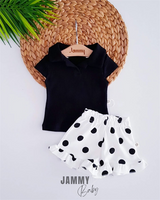 <tc>Ensemble Short à Pois / T-shirt Casco à Col Lacoste</tc>