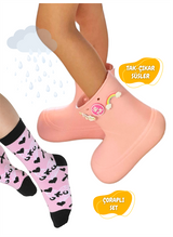 <tc>Ensemble botte de pluie poudre + chaussettes XO4o mini</tc>