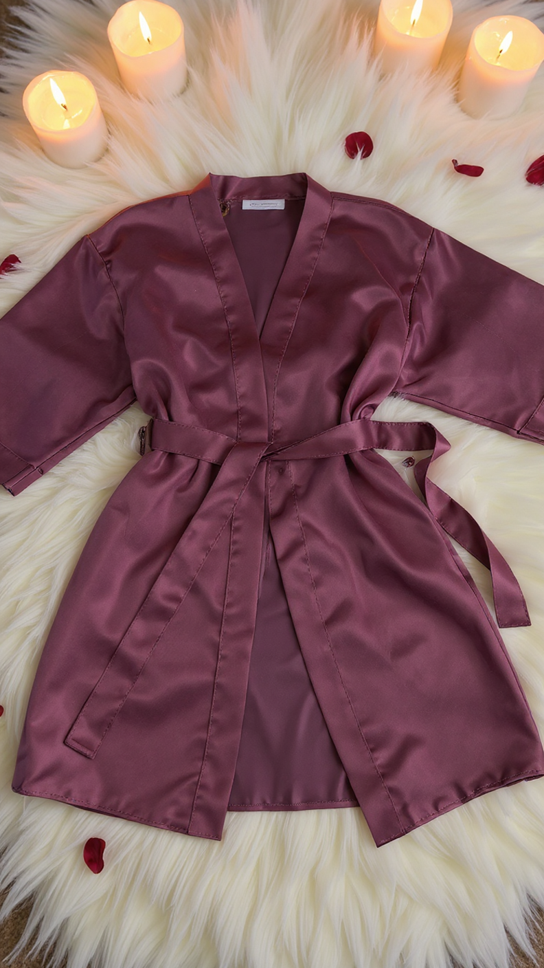 Robe 402 -Luxury Satin Kimono Robe Erotica