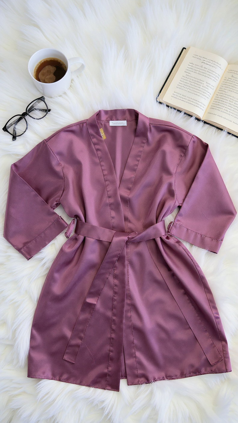 Robe 402 -Luxury Satin Kimono Robe Erotica