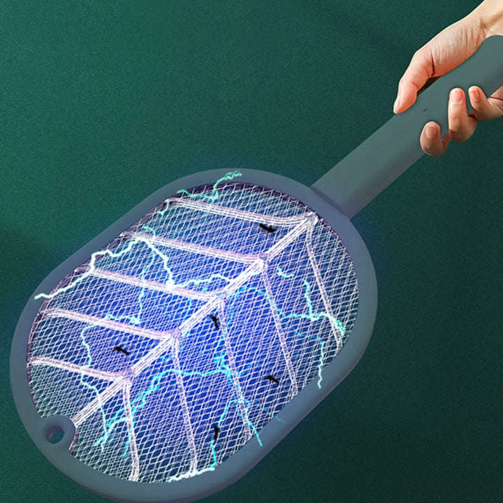 Raquette Anti-Moustiques Électrique UV Rechargeable USB avec LED