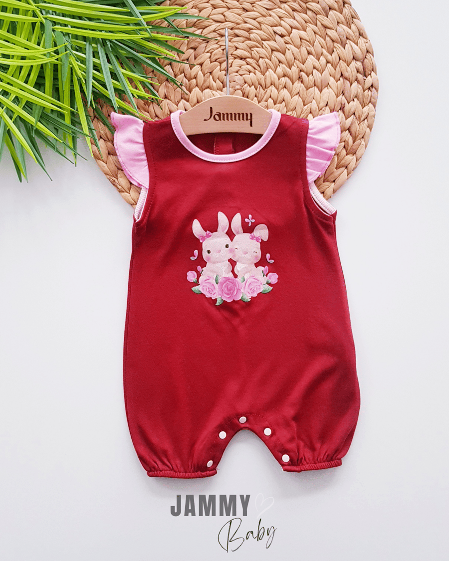 Rabbits Flower Ruffle Detailed Jumpsuit - Justyol