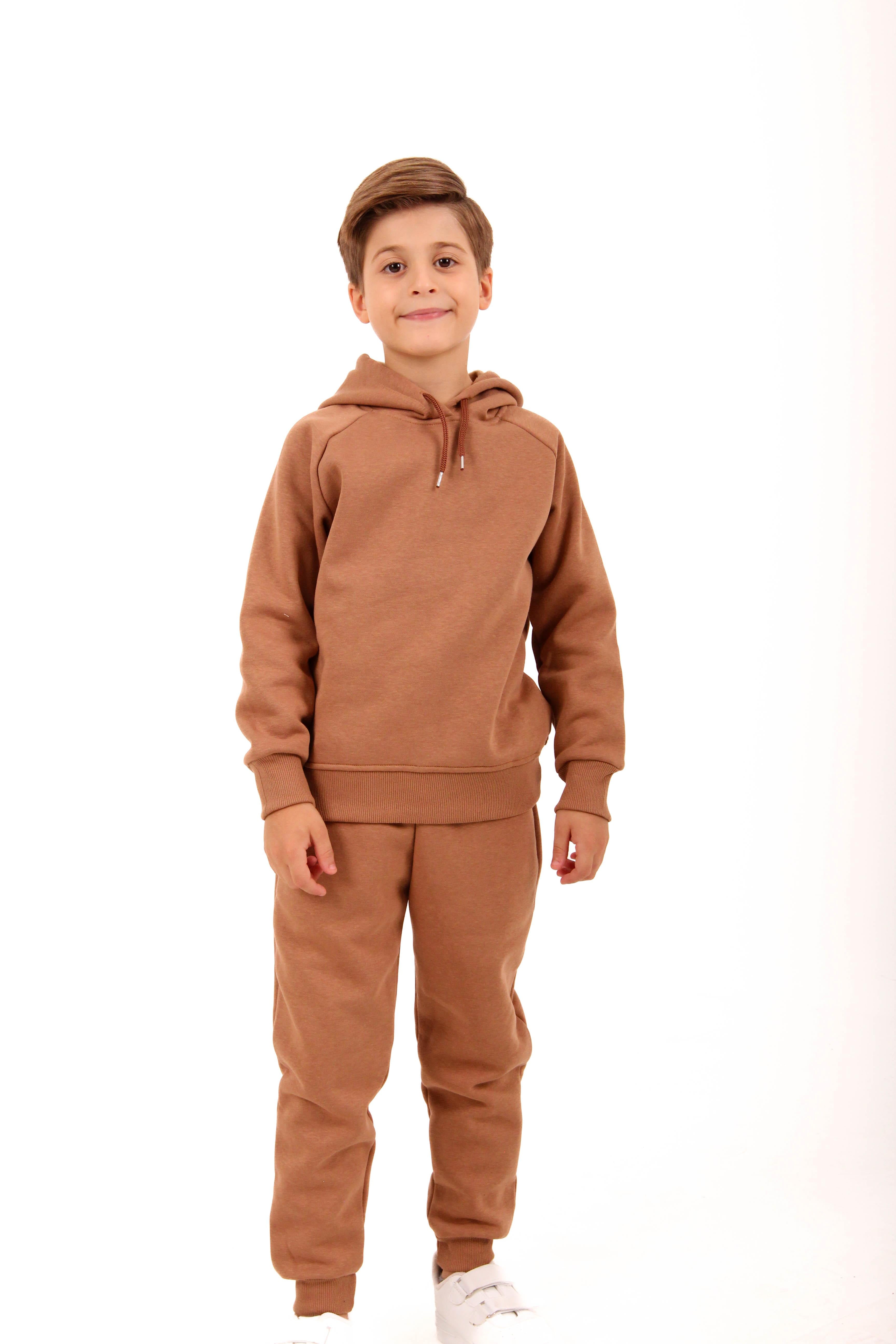 <tc>Ensemble unisexe pour enfant avec manches raglan, capuche et intérieur en polaire</tc>