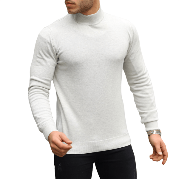 Pull Homme Col Montant Regular Fit en Maille Acrylique